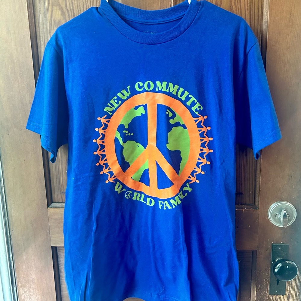World Family Graphic Tee - Blue and Orange